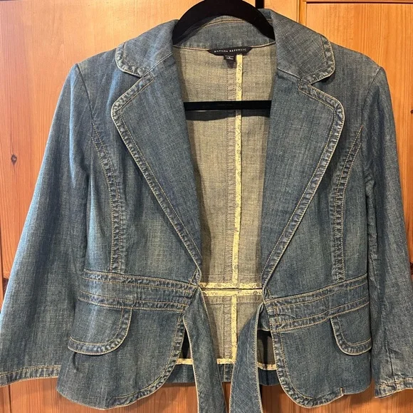 Banana Republic Blue Jean Jacket with Tie Front - Picture 7 of 7